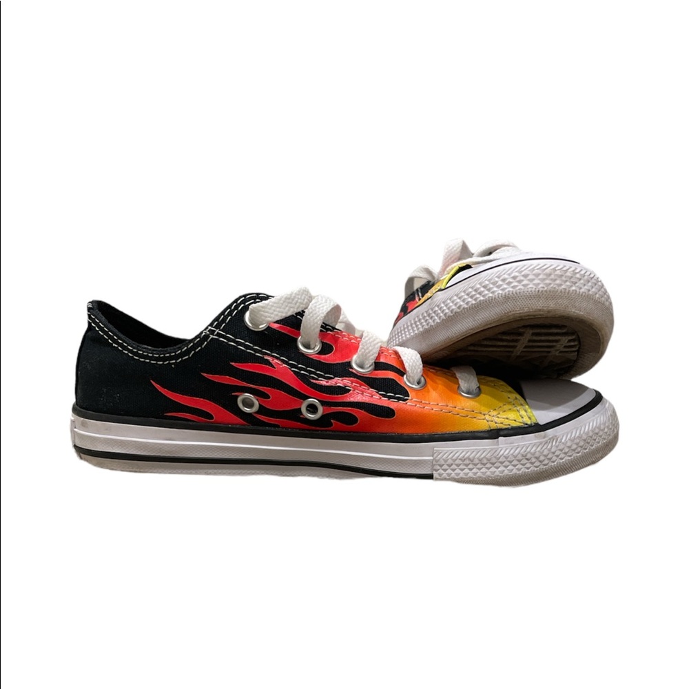 Converse with red flames  Size: 2Y